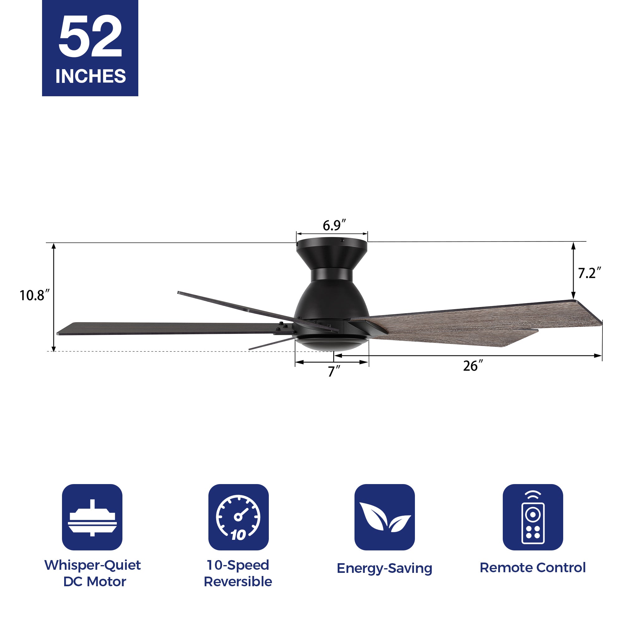 vetric-52-inch-ceiling-fan-with-remote-contorl-specification #color_Black