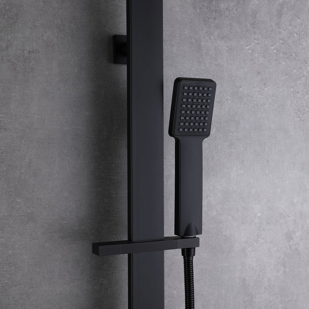 Amexty Exposed 2 Function Rainfall Shower Set with Handshower in Matte Black