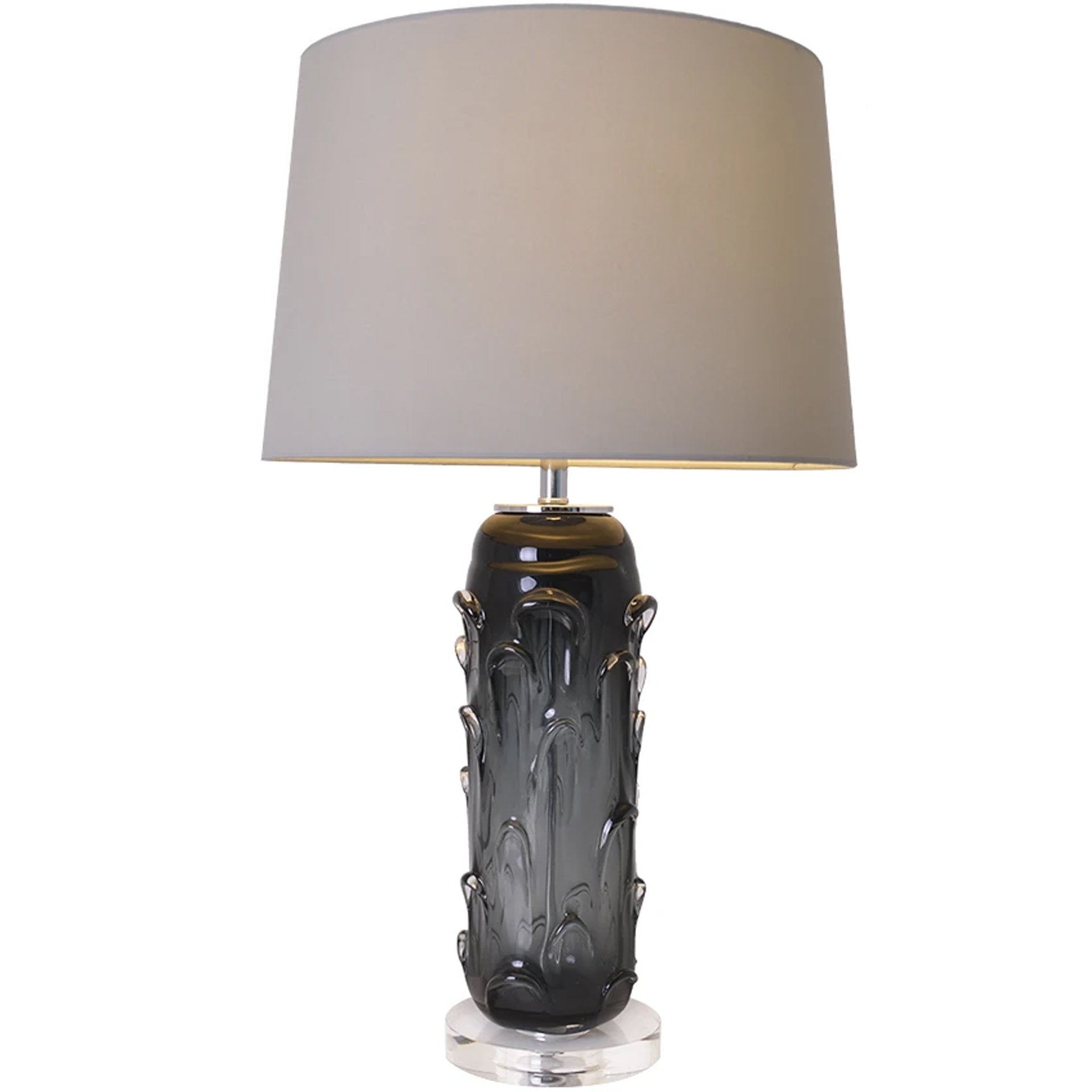 Carro Home Hyacinth Sculpted Translucent Glass Accent Table Lamp 27&quot; - Smoke GrayChocolate Brown 