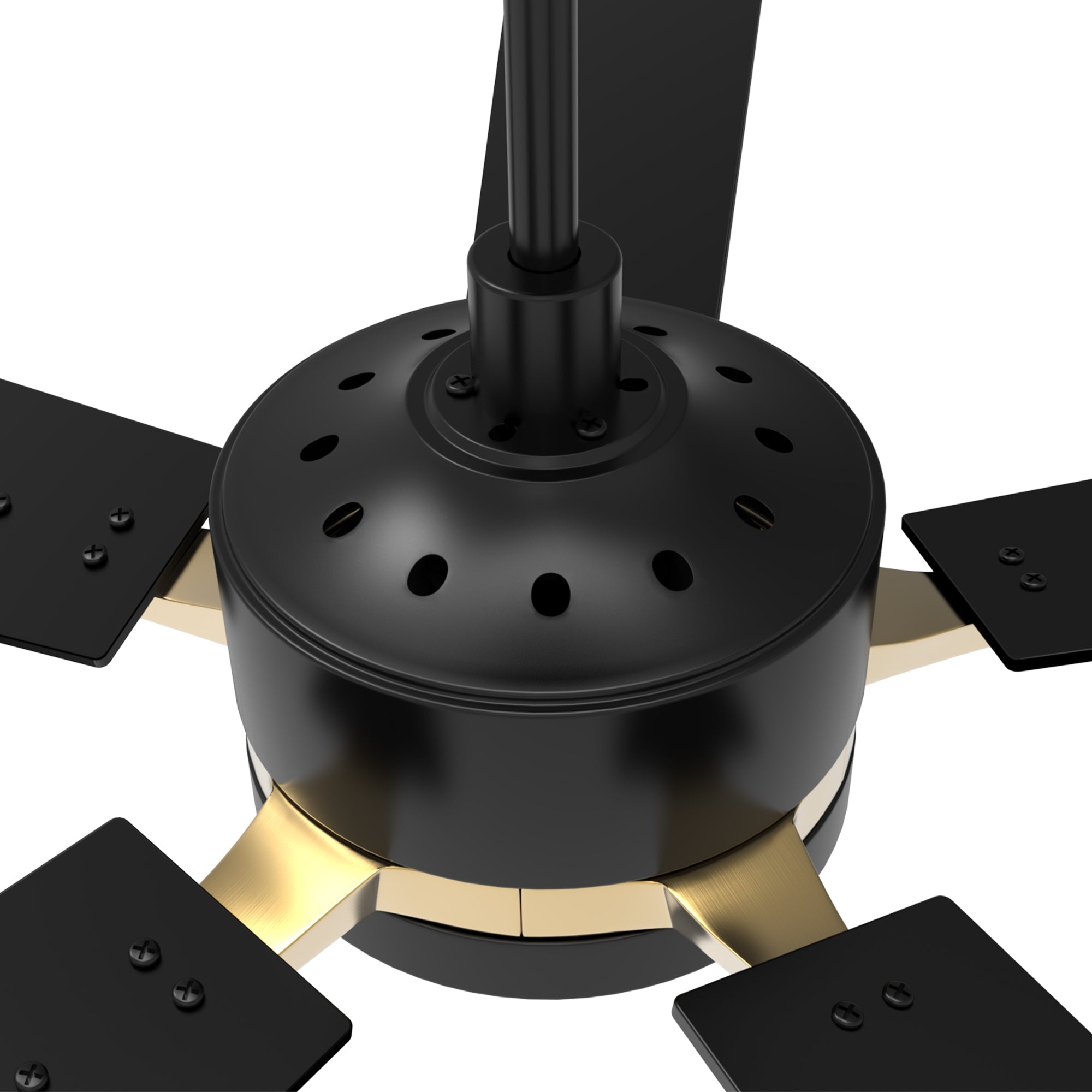 The Smafan Apex 56'' smart ceiling fan keeps your space cool, bright, and stylish. It is a soft modern masterpiece perfect for your large indoor living spaces. This Wifi smart ceiling fan is a simplicity designing with Black finish, use elegant Plywood blades and has an integrated 4000K LED daylight. #color_black-gold