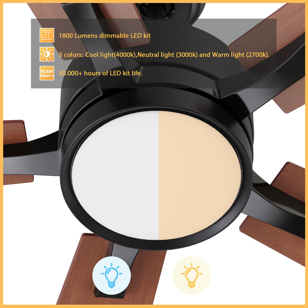 The Smafan Apex 52 inch smart ceiling fan keeps your space cool, bright, and stylish. It is a soft modern masterpiece perfect for your large indoor living spaces. This Wifi smart ceiling fan is a simplicity designing with Black finish, use elegant Plywood blades and has an integrated 4000K LED daylight. 