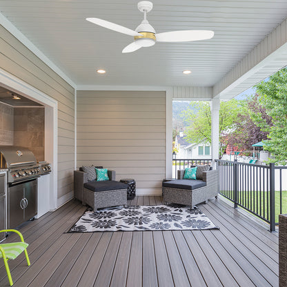 Control this smart home enabled outdoor ceiling fan with your voice command or smartphone with Wi-Fi connected in your outdoor space. 