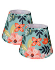 Carro Home Floral Collection Limited Edition Round Empire Shape Lamp Shade 6"x10"x7.5" – Tropical Flowers (Set of 2)