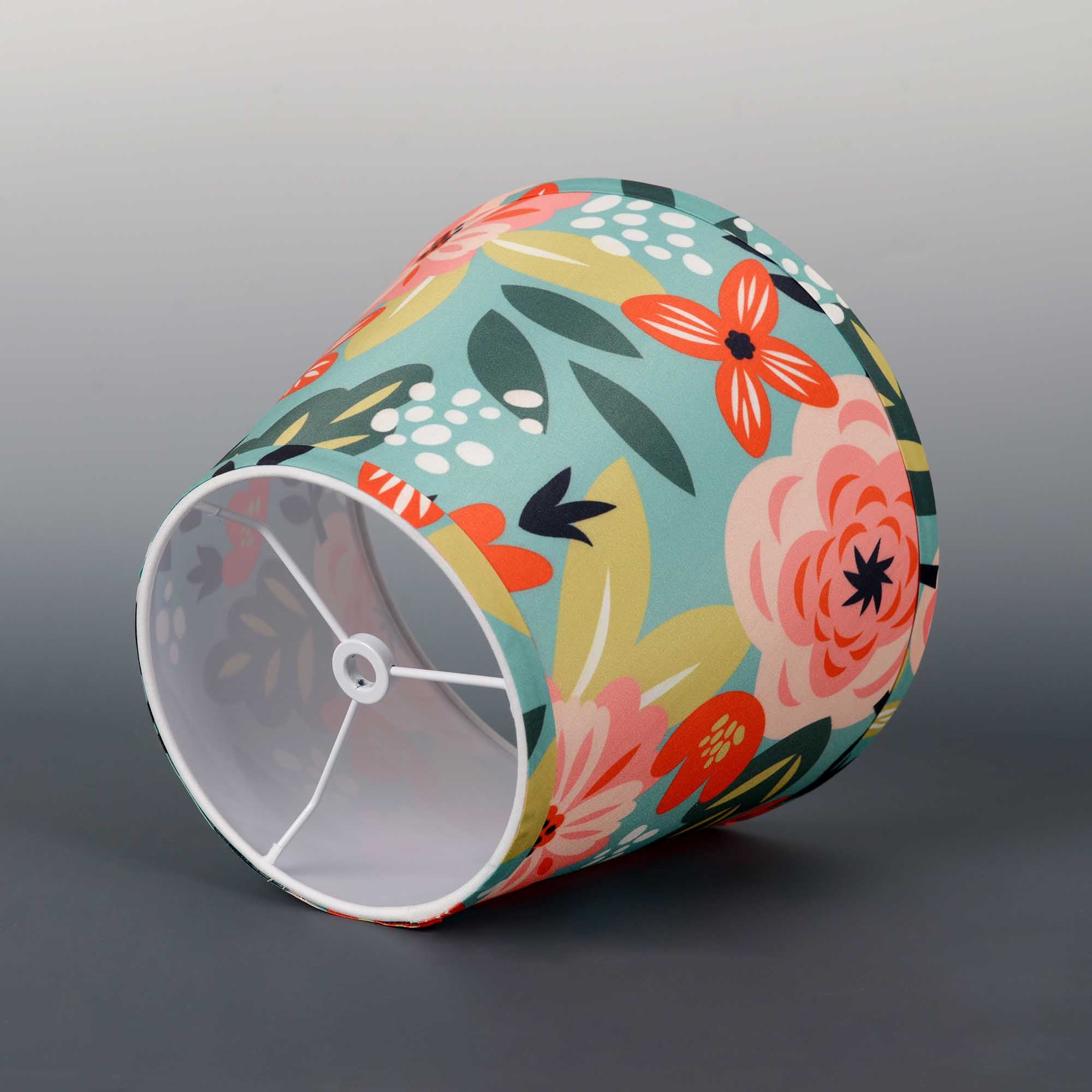 Carro Home Floral Collection Limited Edition Round Empire Shape Lamp Shade 6"x10"x7.5" – Tropical Flowers (Set of 2) 