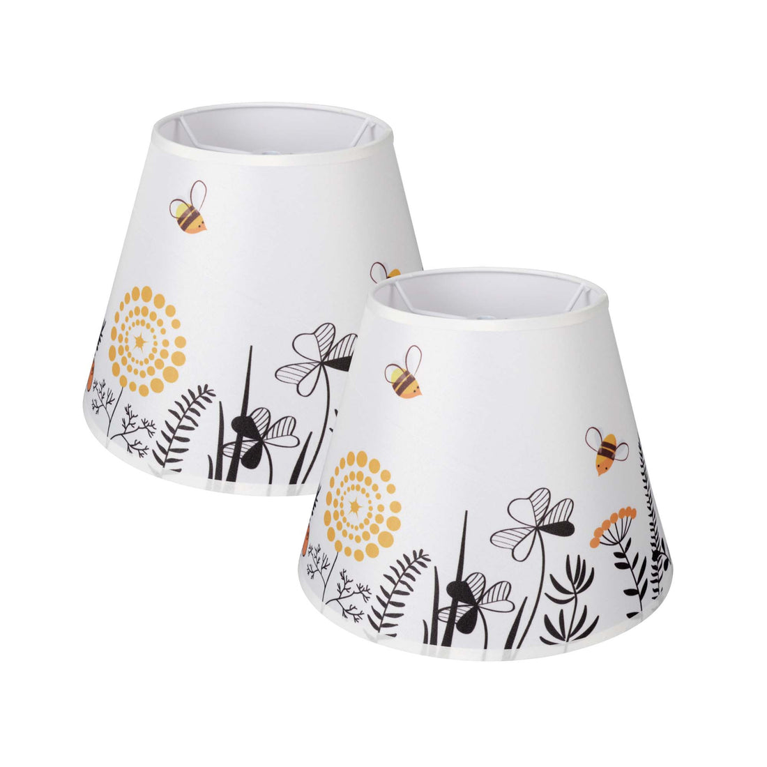 Carro Home Nature Collection Limited Edition Round Empire Shape Lamp Shade 6&quot;x10&quot;x7.5&quot; – Bumble Bee (Set of 2) 