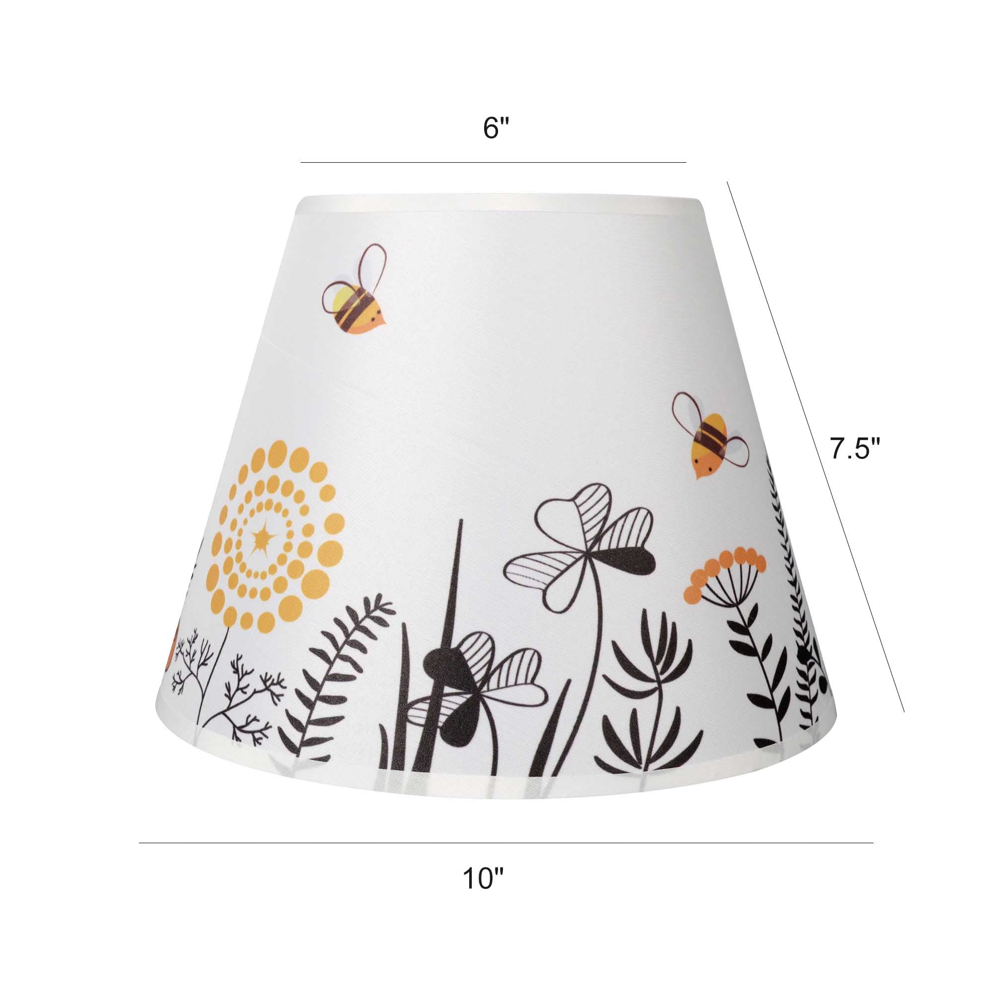Carro Home Nature Collection Limited Edition Round Empire Shape Lamp Shade 6&quot;x10&quot;x7.5&quot; – Bumble Bee (Set of 2) 
