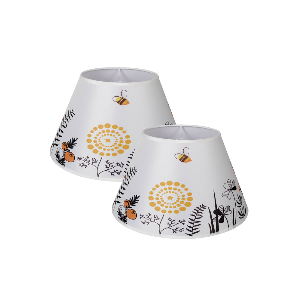 Carro Home Nature Collection Limited Edition Round Empire Shape Lamp Shade 7"x13"x7.8" – Bumble Bee (Set of 2) 