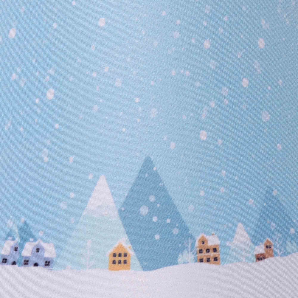 Carro Home Winter Collection Limited Edition Round Empire Shape Lamp Shade 7"x13"x7.8" – Snowy Village (Set of 2) 