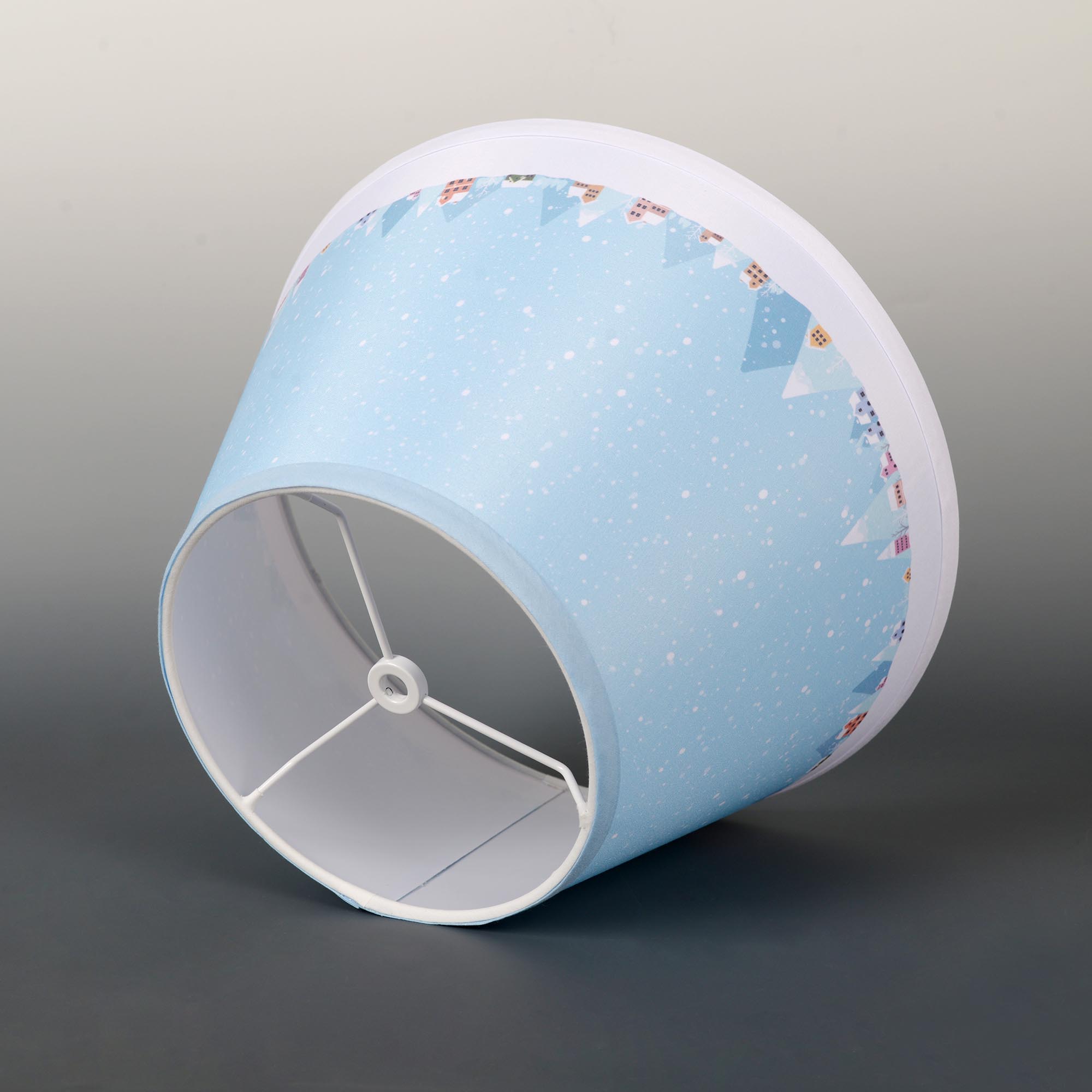 Carro Home Winter Collection Limited Edition Round Empire Shape Lamp Shade 7"x13"x7.8" – Snowy Village (Set of 2) 