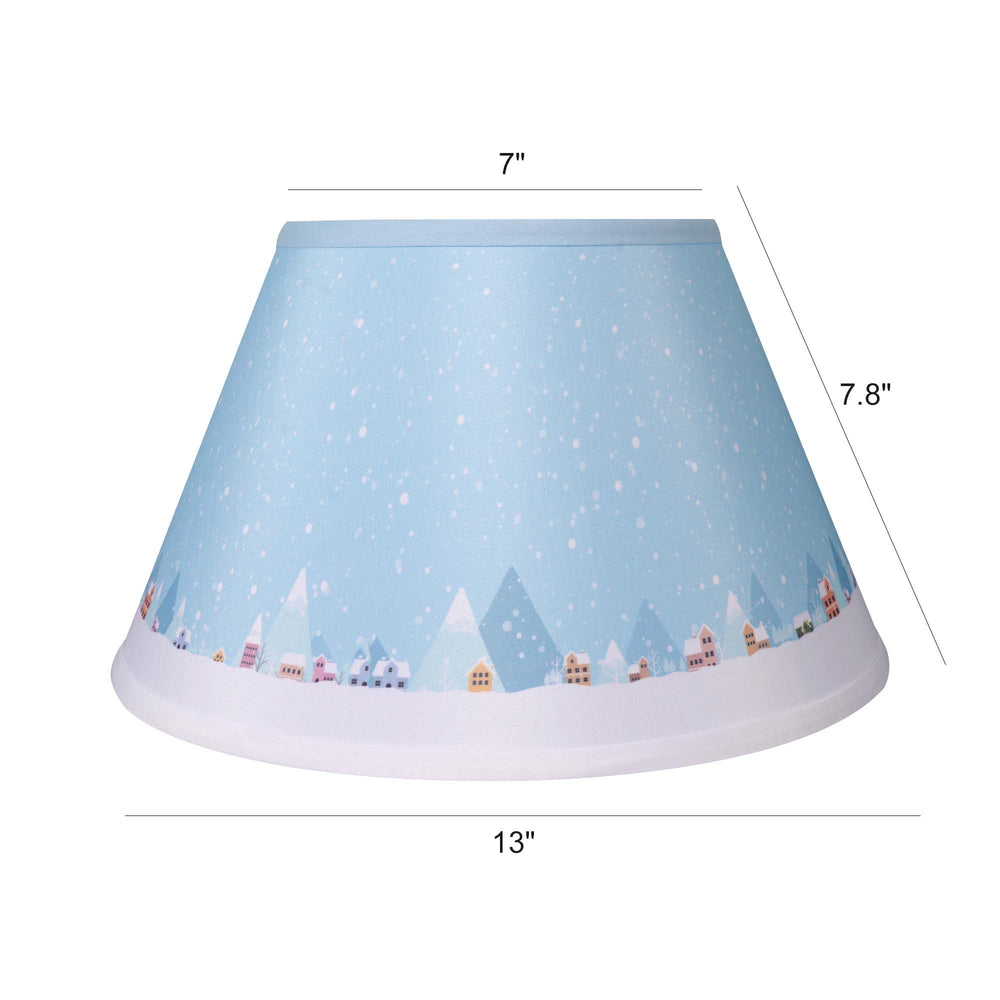 Carro Home Winter Collection Limited Edition Round Empire Shape Lamp Shade 7"x13"x7.8" – Snowy Village (Set of 2) 