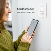 Carro Home Ceiling Fan Smart Switch. Turn your existing AC ceiling fan into a smart device with our universal smart switch. Carro Home smart switch can replace any existing wall switches for your AC ceiling fans. Gentle Light Dimmer functions will provide comfortable ambience.  Carro Locus Smart Switch features in-wall compact design with white plate and modern clean lines, perfect for any décor. ETL and FCC Certified. Designed in California.