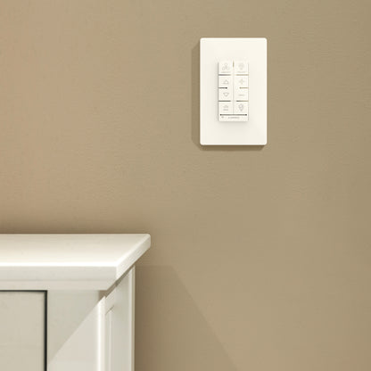 Carro Home Ceiling Fan Smart Switch. Turn your existing AC ceiling fan into a smart device with our universal smart switch. Carro Home smart switch can replace any existing wall switches for your AC ceiling fans. Gentle Light Dimmer functions will provide comfortable ambience.  Carro Locus Smart Switch features in-wall compact design with white plate and modern clean lines, perfect for any décor. ETL and FCC Certified. Designed in California.