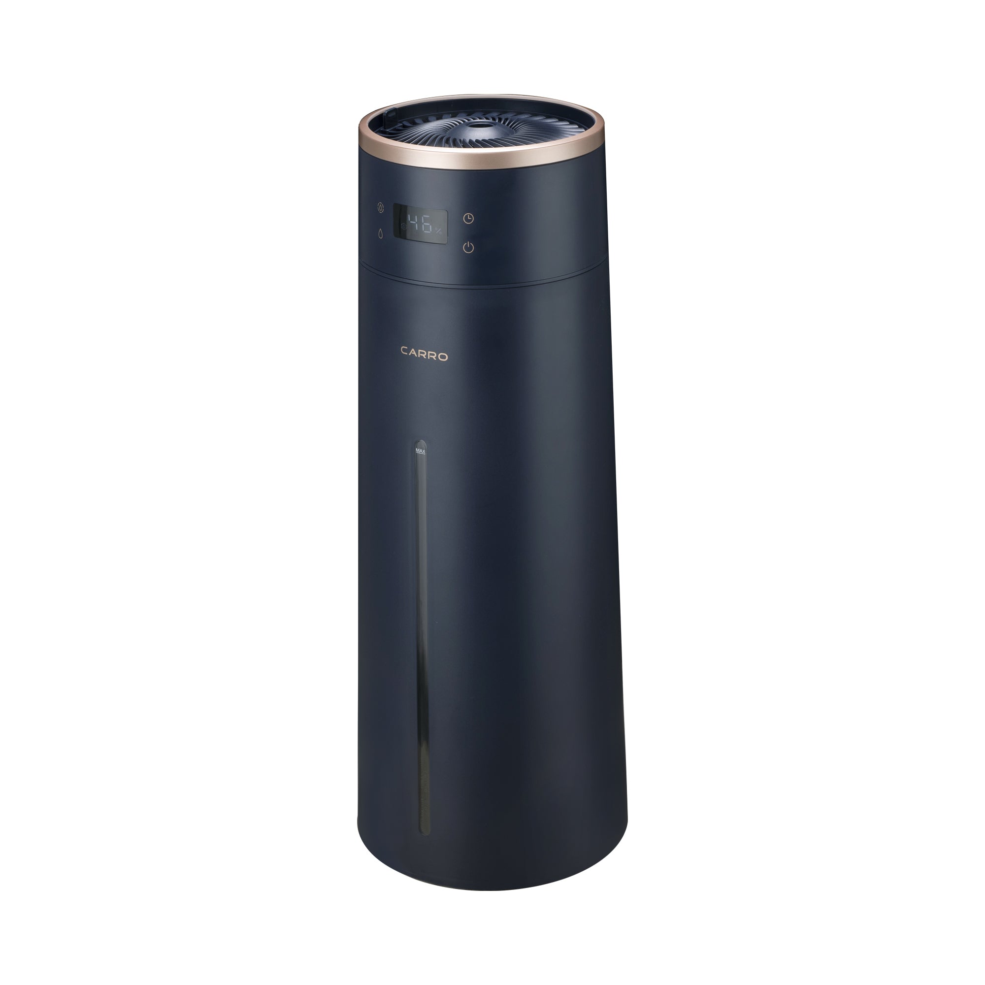 Carro Jacinto Humidifier, with Ultrasonic Technology, quietly disperses a sufficient amount of cool mist into the air providing relief from the dry air. The humidifier is equipped with a 1-8 hours timer and variable touch/APP mist control.  #color_Black