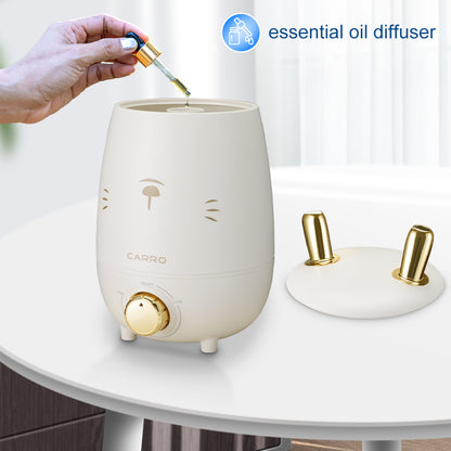 The Zukis humidifier quietly disperses a fine cool mist into the air providing relief from the dry air. This top fill humidifier has an optional aromatherapy tray so a few drops of essential oil can be added to create a relaxing atmosphere.