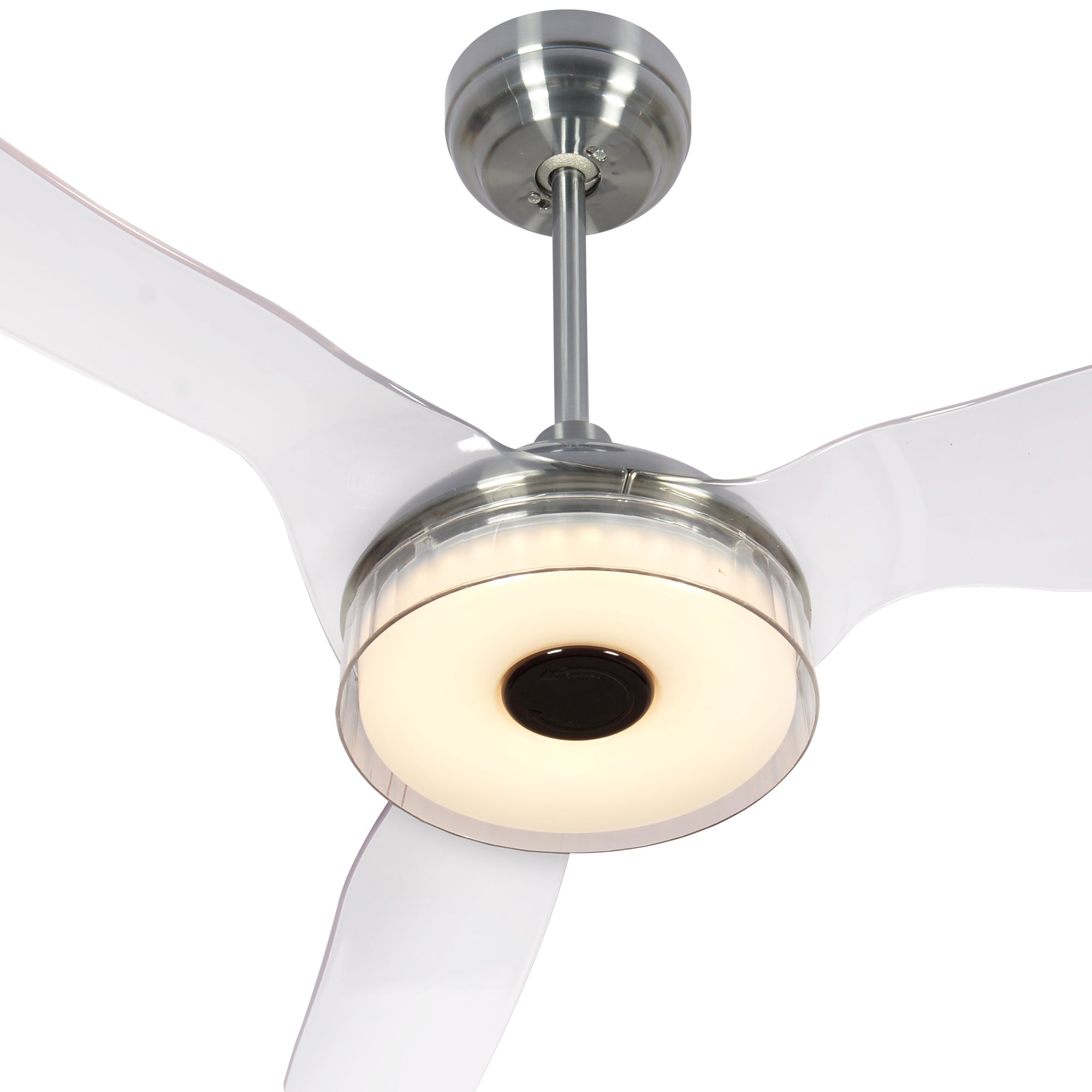 Icebreaker 52'' 3-Blade Smart Ceiling Fan with LED Light Kit & Remote - Silver/Clear#color_silver