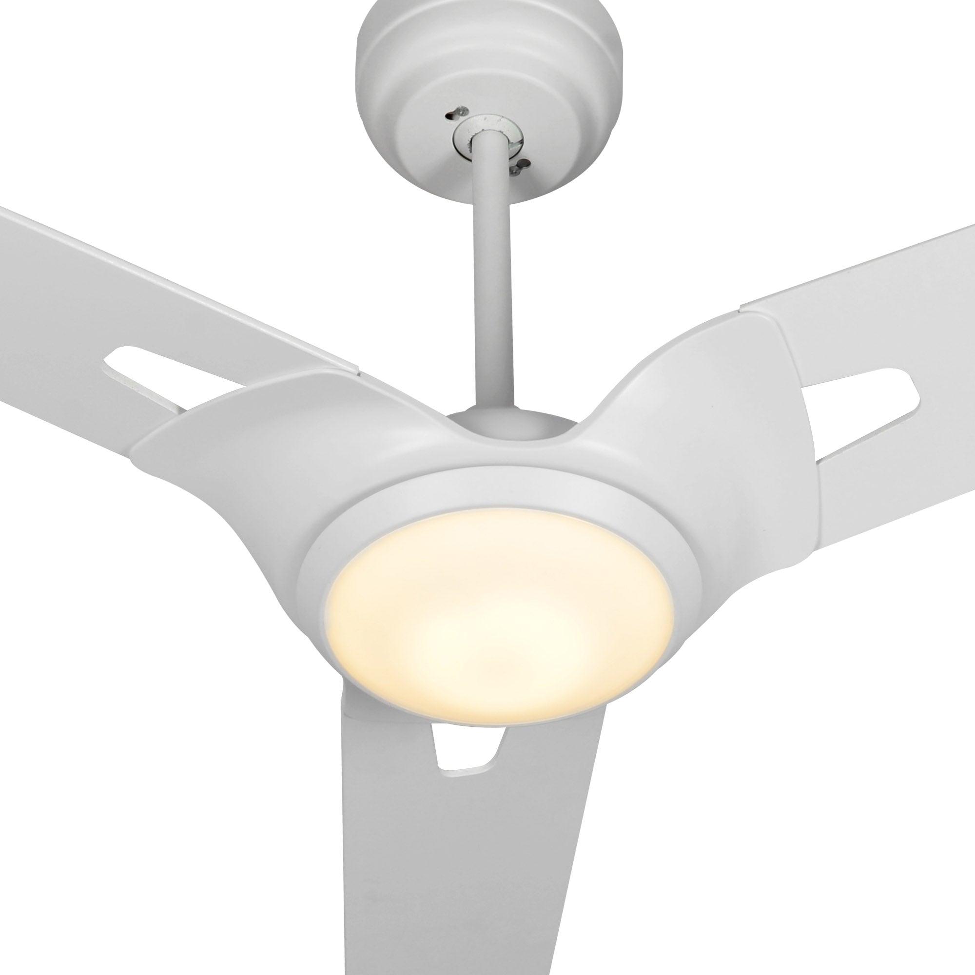 Innovator 56" 3-Blade Smart Ceiling Fan with LED Light Kit &amp; Remote - White case with white blades