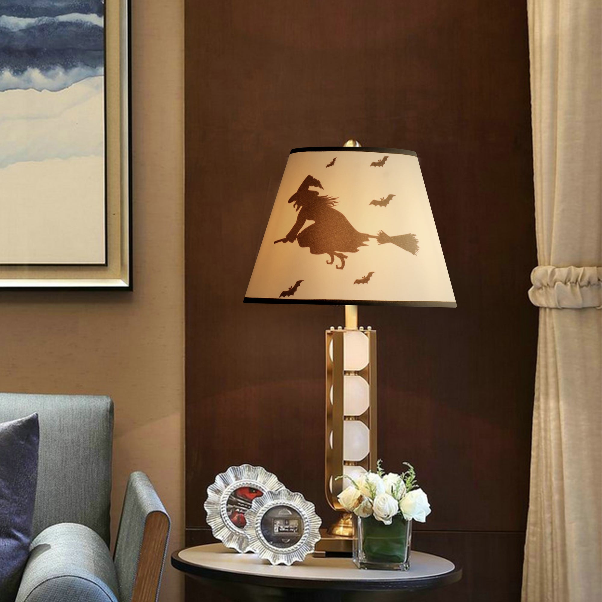 This Halloween themed fun, yet elegant Carro Home Collection Lamp Shade will refresh the look of your favorite lamp. You’ll be ready for Halloween in a snap! With its clean lines and stylish design, this Carro Home Collection Lamp Shade is perfect addition to your home décor. Beautiful fabric with satin finish helps to repel stain and dust. The sturdy and durable structure makes easy for you to store away without taking much of a space.