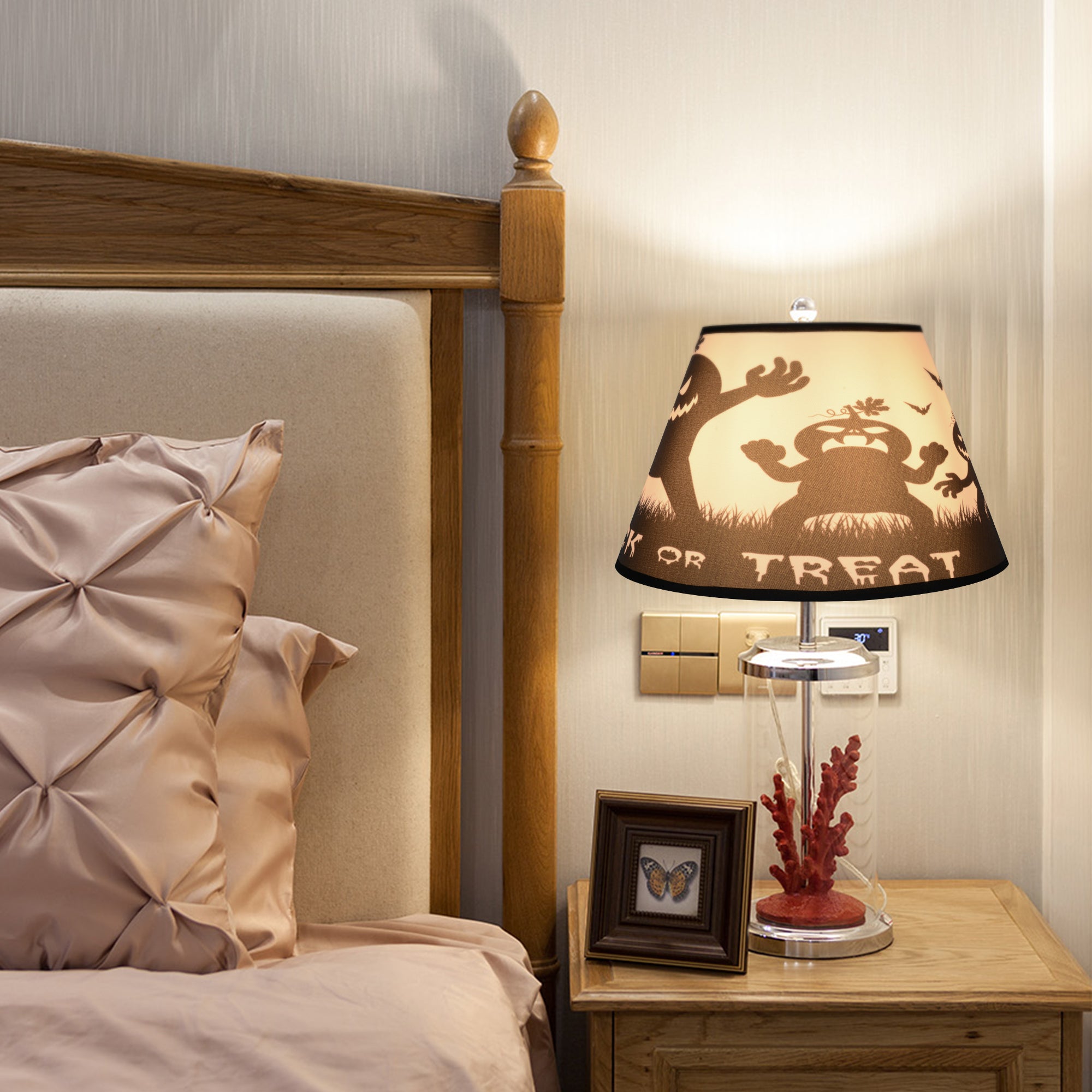 This Halloween themed fun, yet elegant Carro Home Collection Lamp Shade will refresh the look of your favorite lamp. You’ll be ready for Halloween in a snap! With its clean lines and stylish design, this Carro Home Collection Lamp Shade is perfect addition to your home décor. Beautiful fabric with satin finish helps to repel stain and dust. The sturdy and durable structure makes easy for you to store away without taking much of a space. 