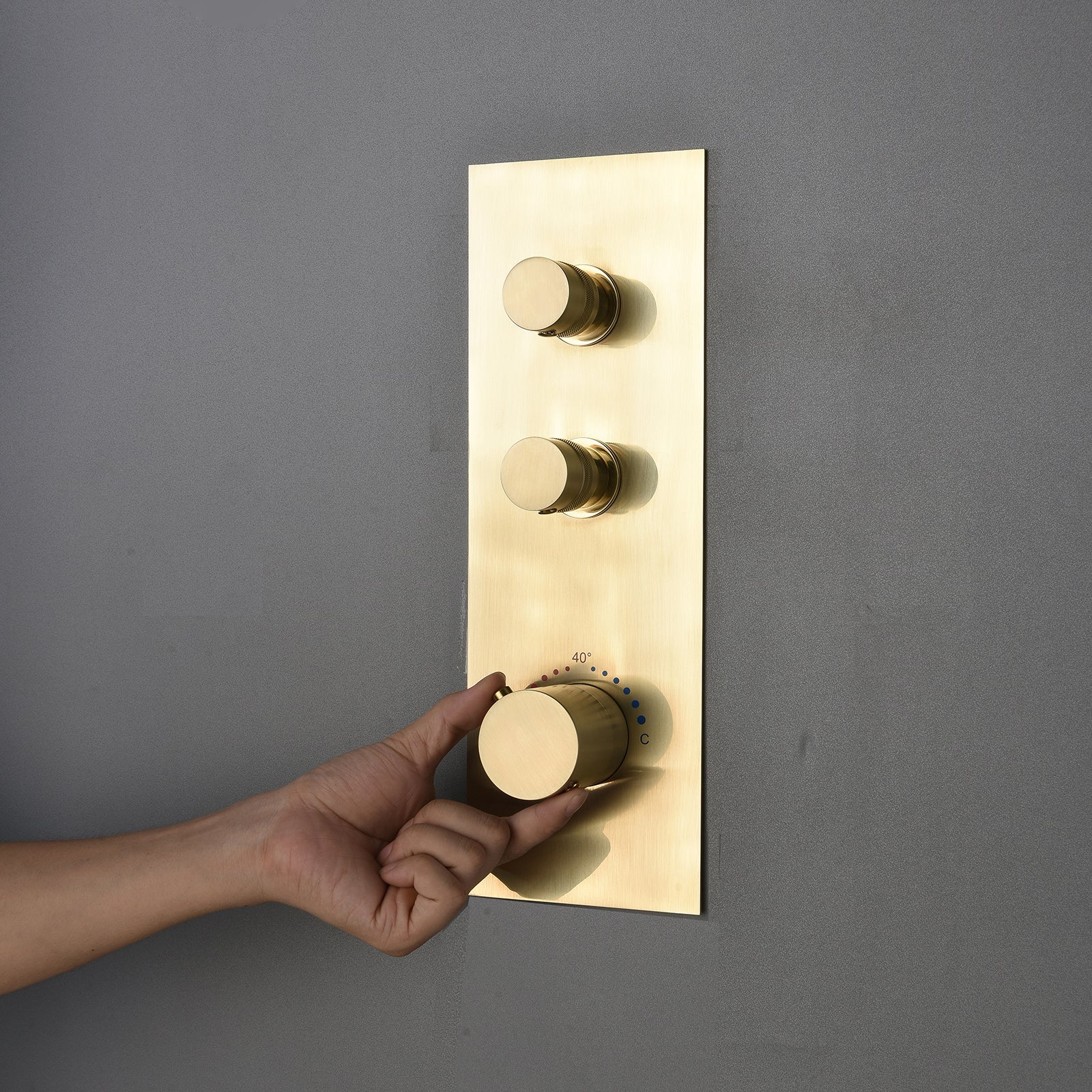 Vionel 10 In Thermostatic Shower System Handshower in Brushed Gold