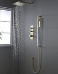 Vionel 10 In Thermostatic Shower System Handshower in Brushed Gold