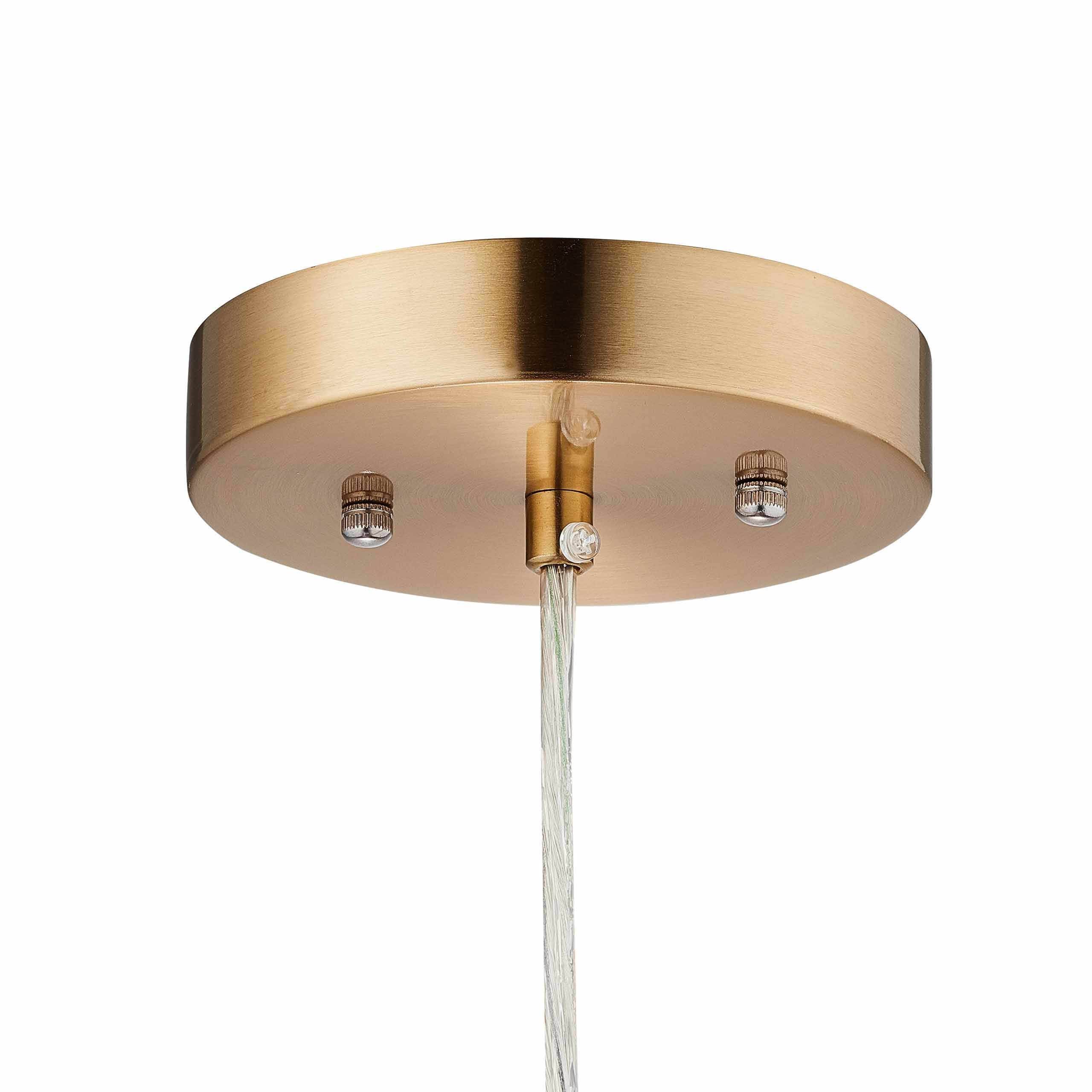 Carro Home Taurus Jewel Tone Glass Pendant Light -Golden Diamond Adjustable Height 