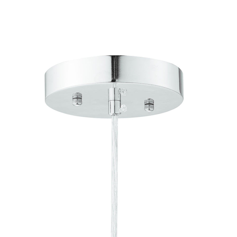 Carro Home Taurus Jewel Tone Glass Pendant Light - Opal Chrome Adjustable Height 