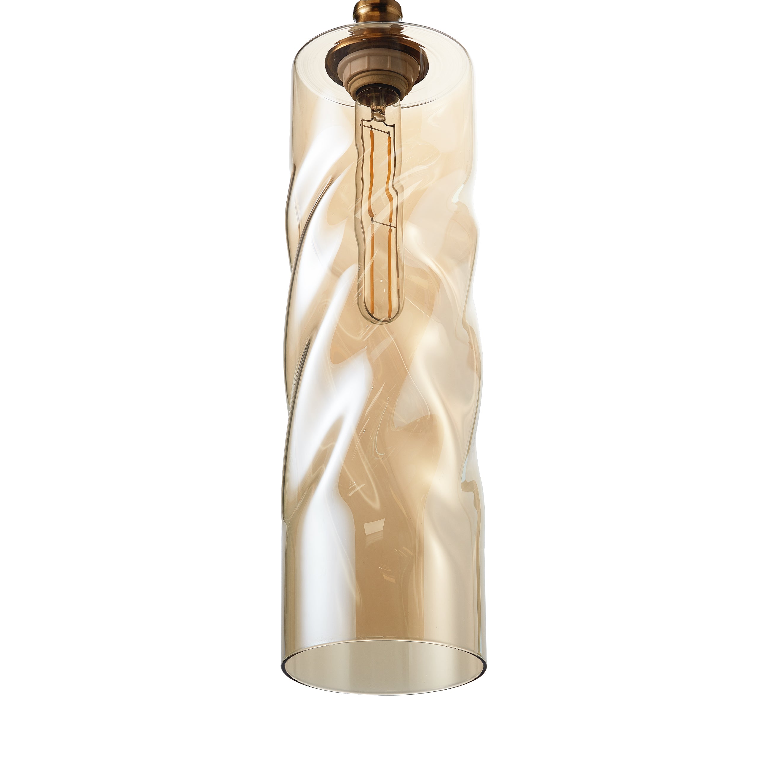 Carro Home Gemini Ombre Glass Pendant Light - Light Amber Adjustable Height