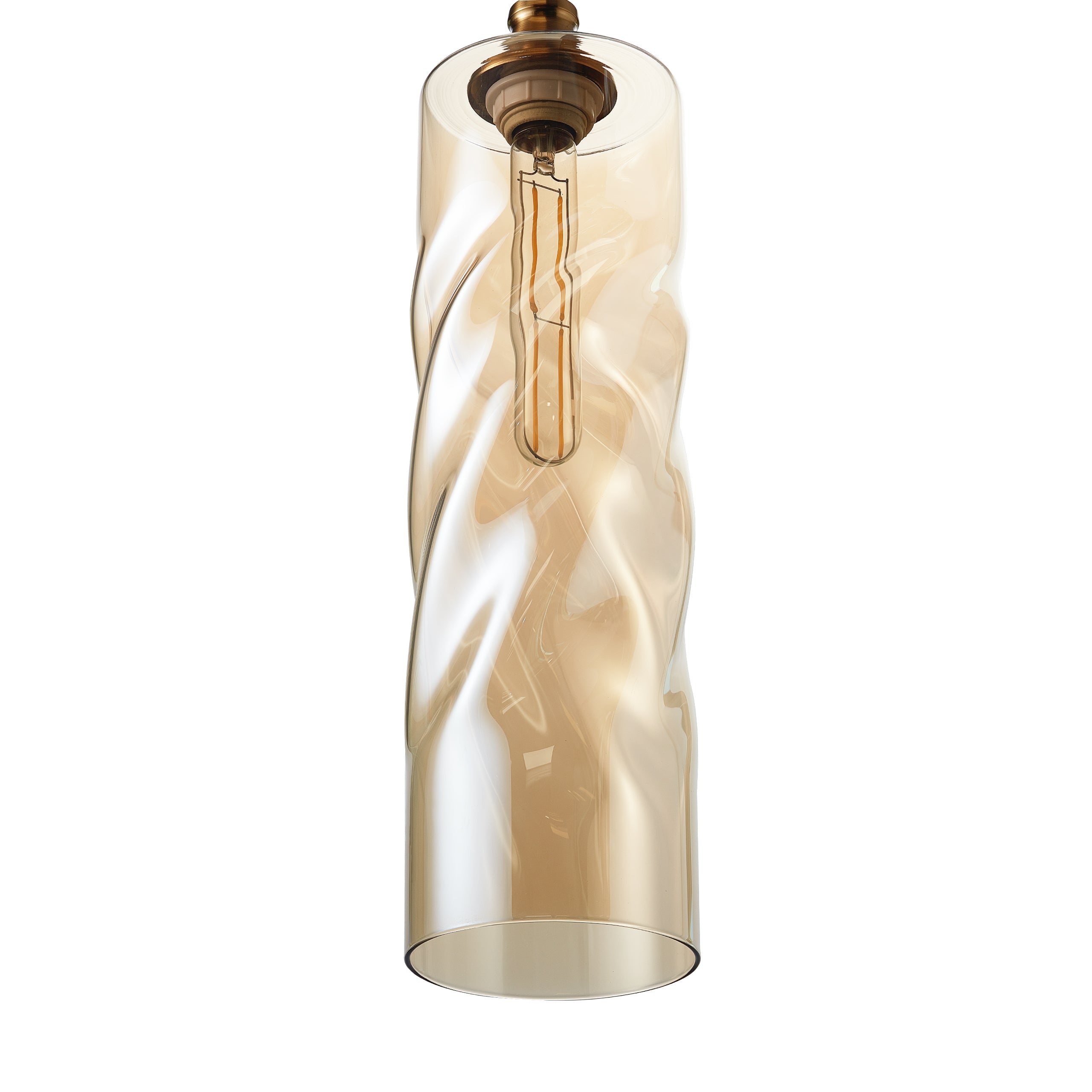 Carro Home Gemini Ombre Glass Pendant Light - Light Amber Adjustable Height 