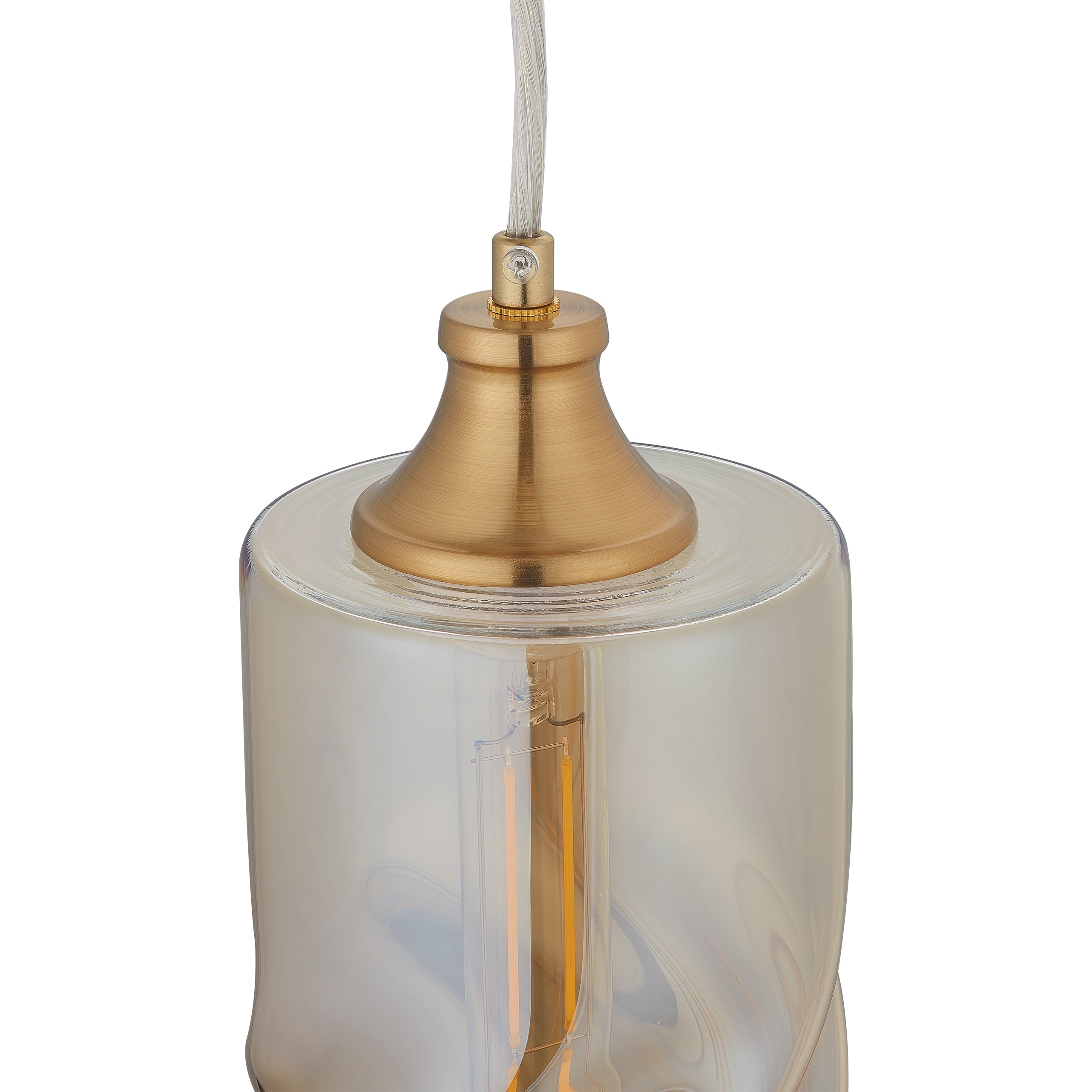 Carro Home Gemini Ombre Glass Pendant Light - Light Amber Adjustable Height 
