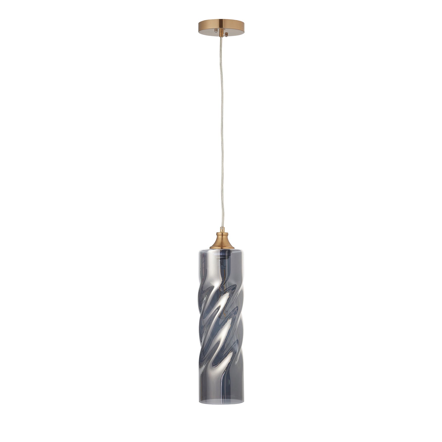 Carro Home Gemini Ombre Glass Pendant Light - Smoker Gray Adjustable Height 