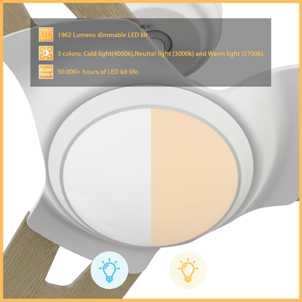 The Smafan Innovator 52&#39;&#39;smart ceiling fan is a perfect balance of performance and modern design. With a dimmable LED kit with 3 light settings: Cool, Neutral and Warm, 10-speed whisper-quiet DC motor, Alexa, Google Assistant, and Siri enabled, Innovator will fit perfectly any indoor or outdoor space.