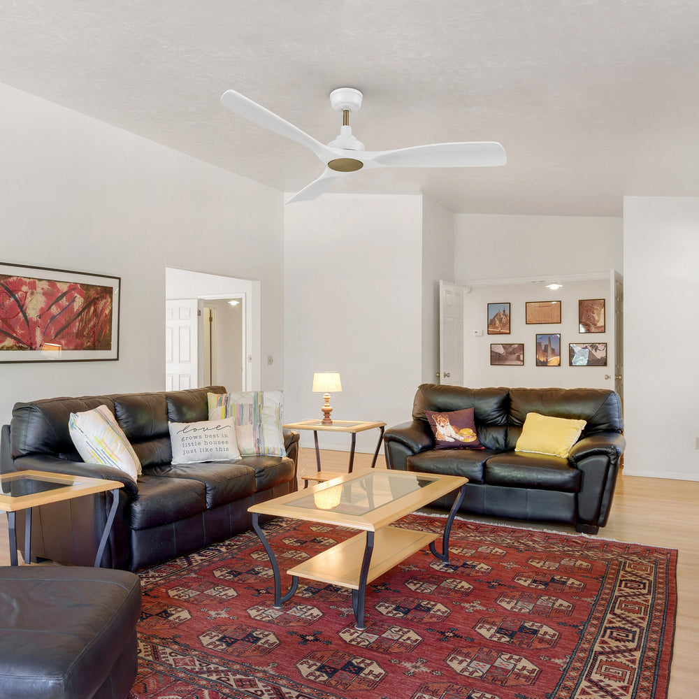 This Kilkeel 52" smart ceiling fan keeps your space cool, bright, and stylish. It is a soft modern masterpiece perfect for your large indoor living spaces. This Wifi smart ceiling fan is a simplicity designing with White finish, use very strong ABS blades. The fan features Remote control, Wi-Fi apps, Siri Shortcut and Voice control technology (compatible with Amazon Alexa and Google Home Assistant ) to set fan preferences. 