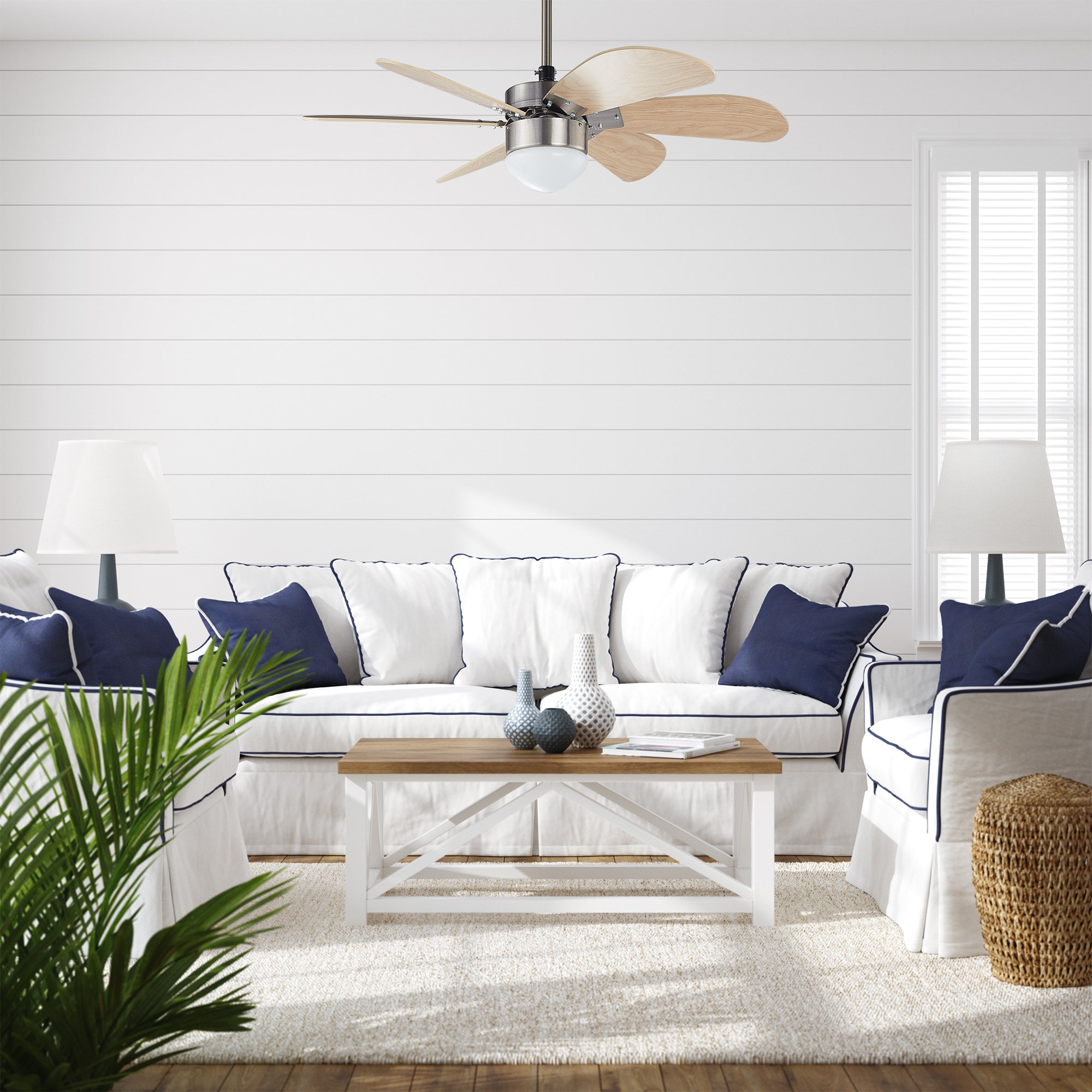 The Smafan Minimus 38&#39;&#39; smart ceiling fan keeps your space cool, bright, and stylish. It is a soft modern masterpiece perfect for your indoor living spaces. 