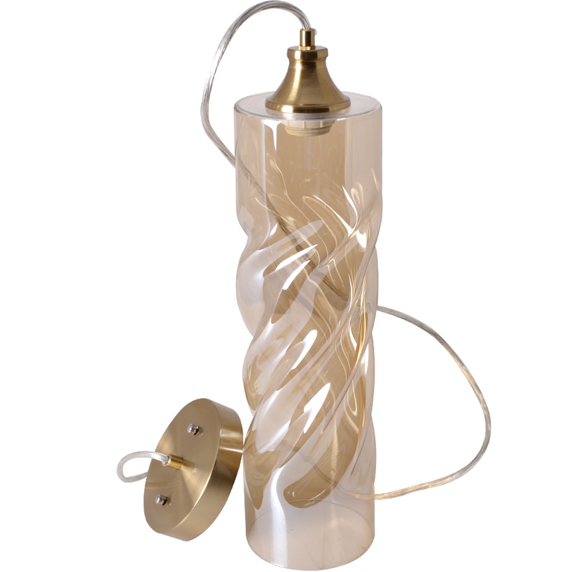 Carro Home Gemini Ombre Glass Pendant Light - Light Amber Adjustable Height 