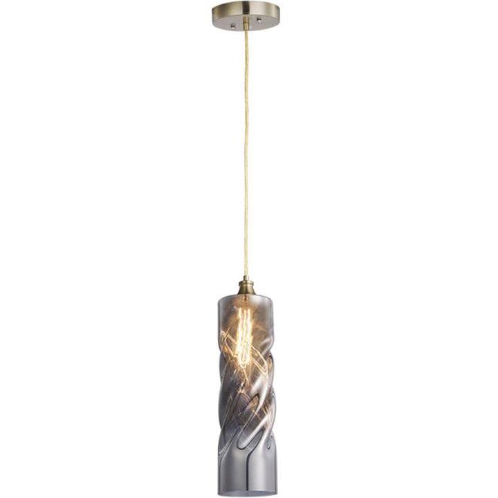 Carro Home Gemini Ombre Glass Pendant Light - Smoker Gray Adjustable Height 