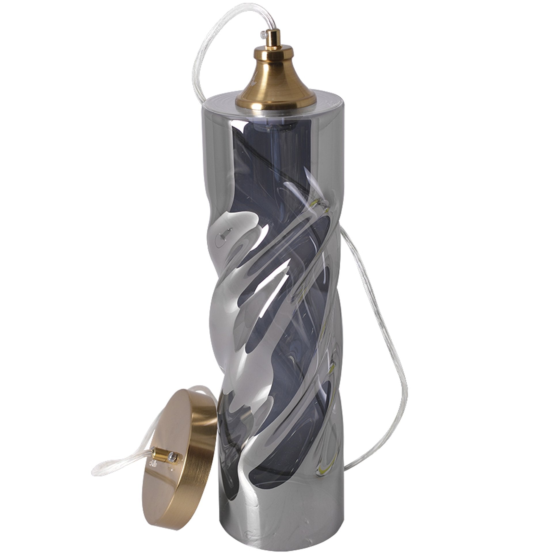 Carro Home Gemini Ombre Glass Pendant Light - Smoker Gray Adjustable Height 