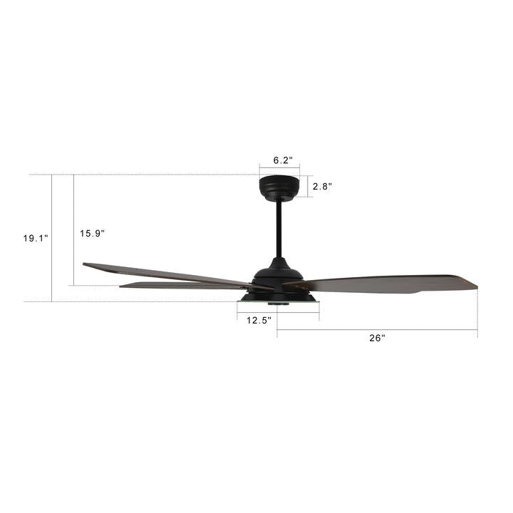 Striker Outdoor 52'' Smart Ceiling Fan with LED Light Kit-Black base with dark wood grain blades#color_dark-wood