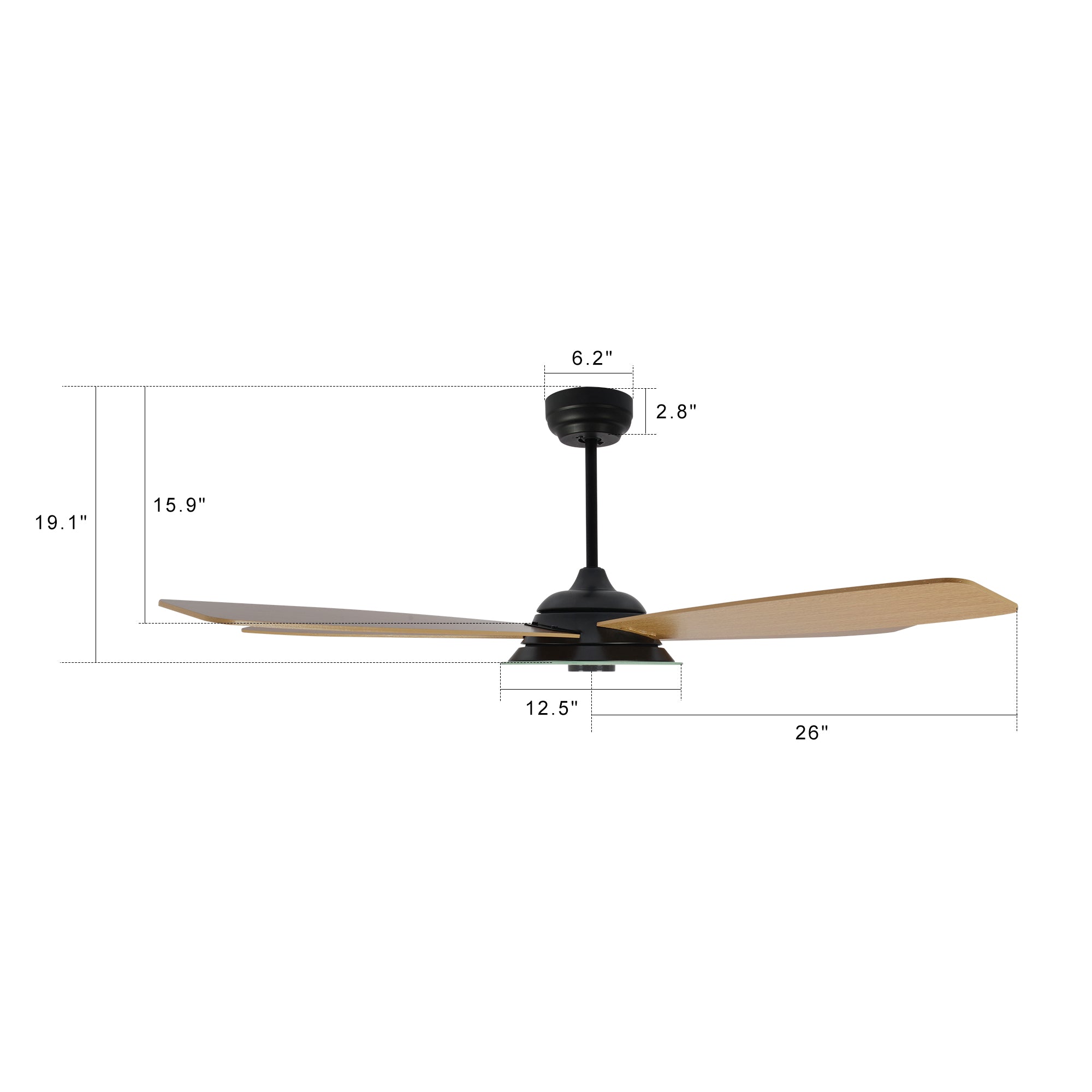 Striker Outdoor 52'' Smart Ceiling Fan with LED Light Kit-Black base with fine wood grain blades#color_fine-wood