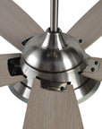 Striker Outdoor 52'' Smart Ceiling Fan with LED Light Kit-Silver base with light wood grain blades
