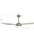 Striker Outdoor 52'' Smart Ceiling Fan with LED Light Kit-Silver base with light wood grain blades