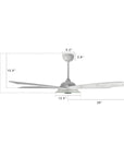 Striker Outdoor 52'' Smart Ceiling Fan with LED Light Kit-White base with marble pattern blades