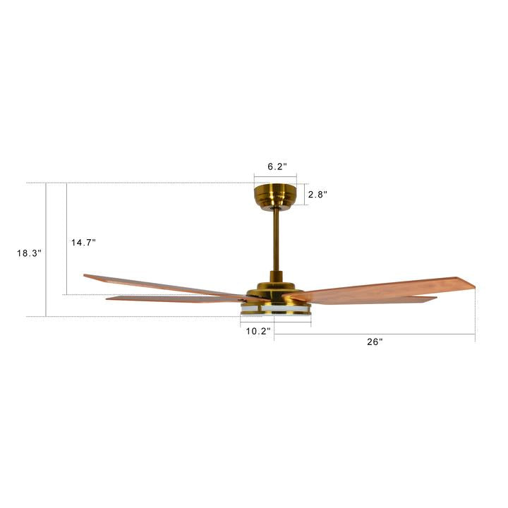 Explorer Outdoor 52" Smart Ceiling Fan with LED Light Kit. 