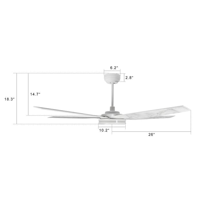 Explorer Outdoor 52" Smart Ceiling Fan with LED Light Kit-white 