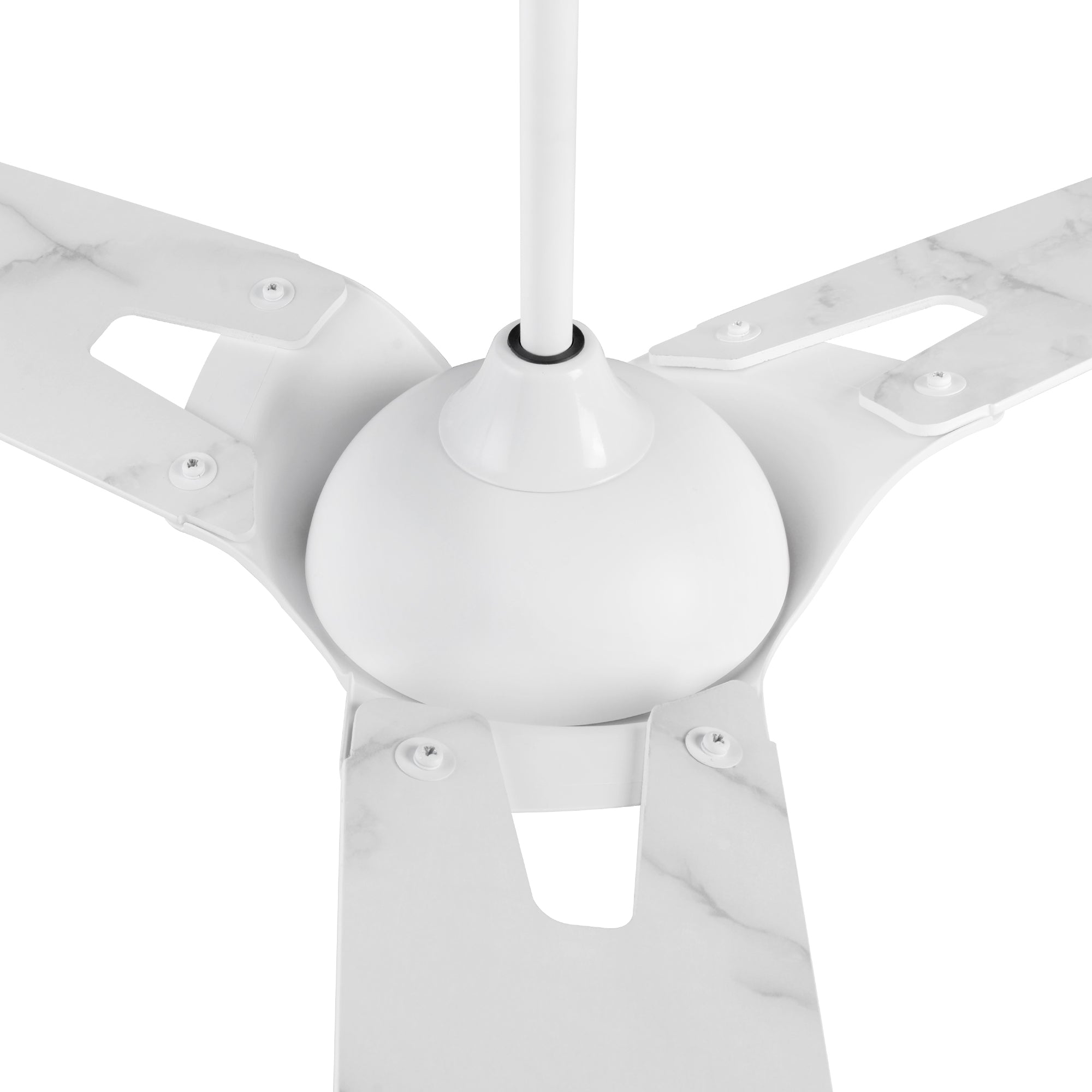 Carro Home Innovator 52&#39;&#39; 3-Blade Smart Ceiling Fan with LED Light Kit &amp; Remote - white case and white marble Pattern Fan Blades