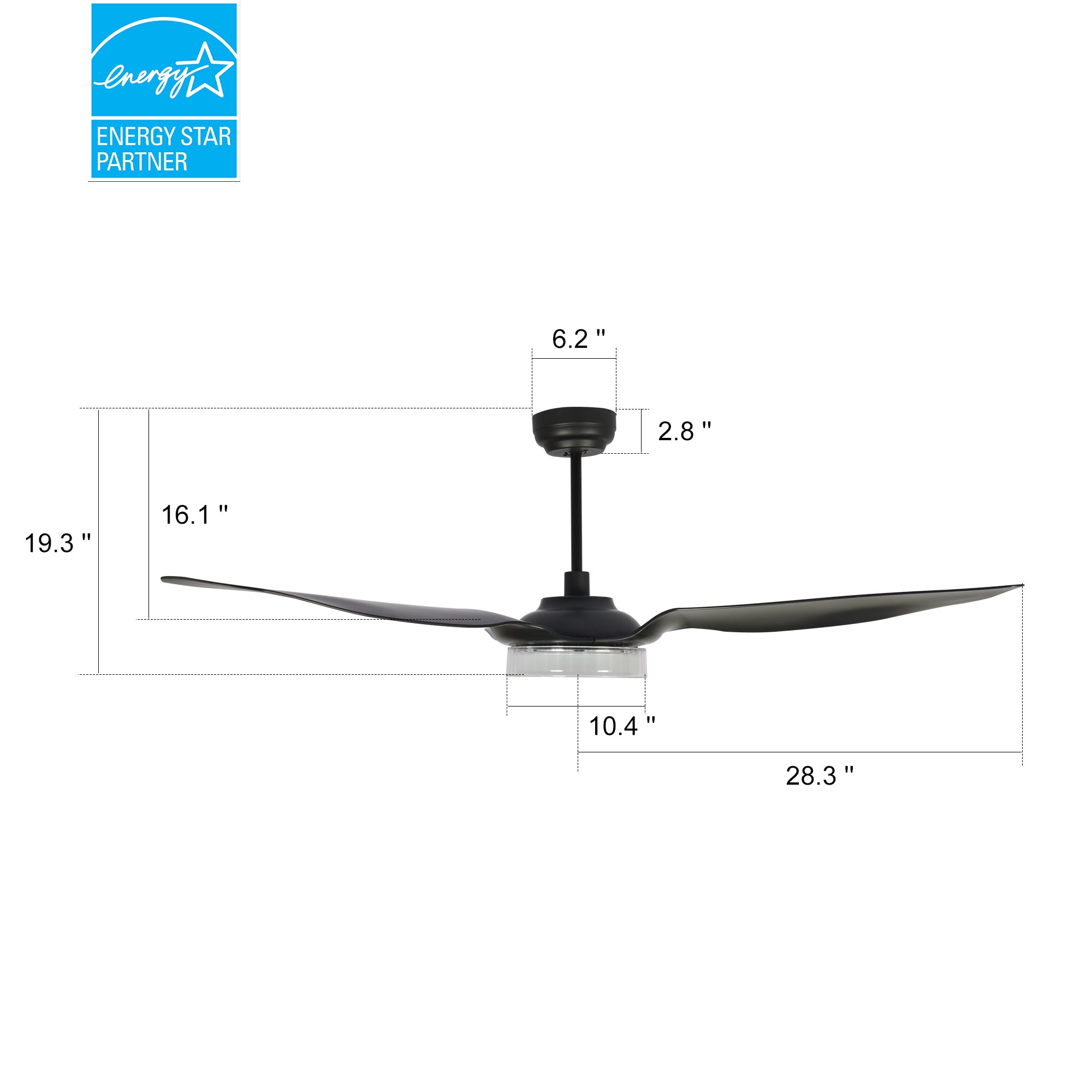 Icebreaker Outdoor 56'' Smart Ceiling Fan with LED Light Kit. #color_black