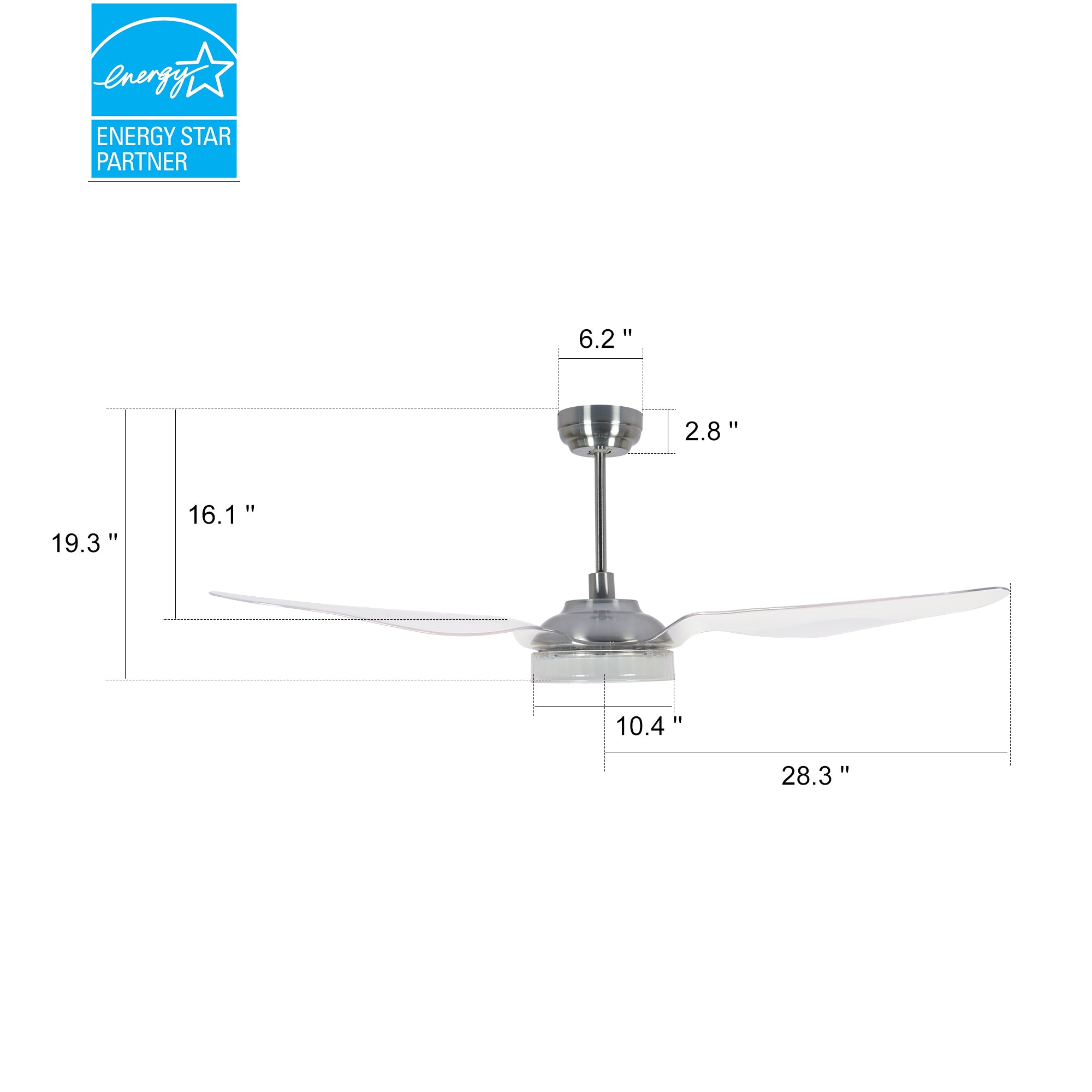 Icebreaker Outdoor 56'' Smart Ceiling Fan with LED Light Kit. #color_silver