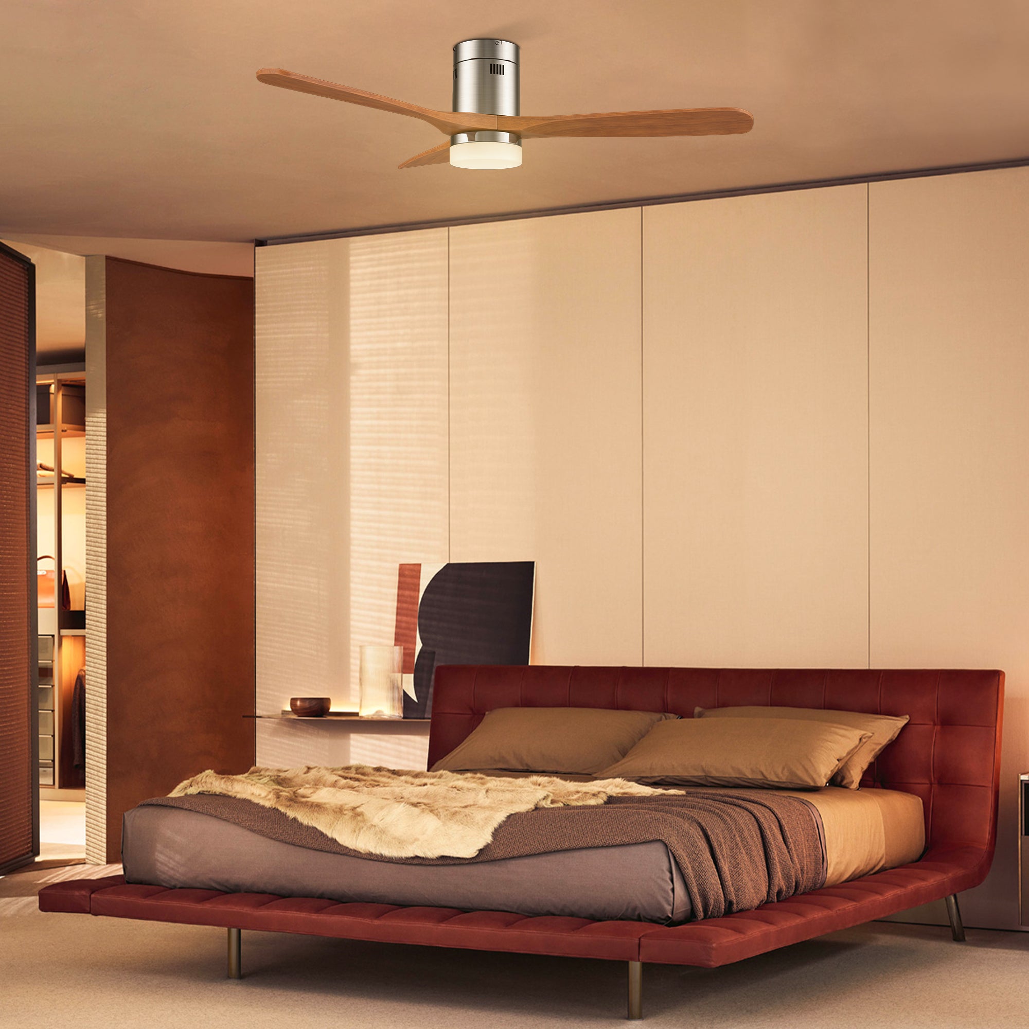 This Alfa 52'' smart ceiling fan keeps your space cool, bright, and stylish. It is a soft modern masterpiece perfect for your large indoor living spaces. This Wifi smart ceiling fan is a simplicity designing with White finish, use elegant Solid Wood blades and has an integrated 4000K LED daylight. The fan features Remote control, Wi-Fi apps, Siri Shortcut and Voice control technology (compatible with Amazon Alexa and Google Home Assistant ) to set fan preferences. #color_silver