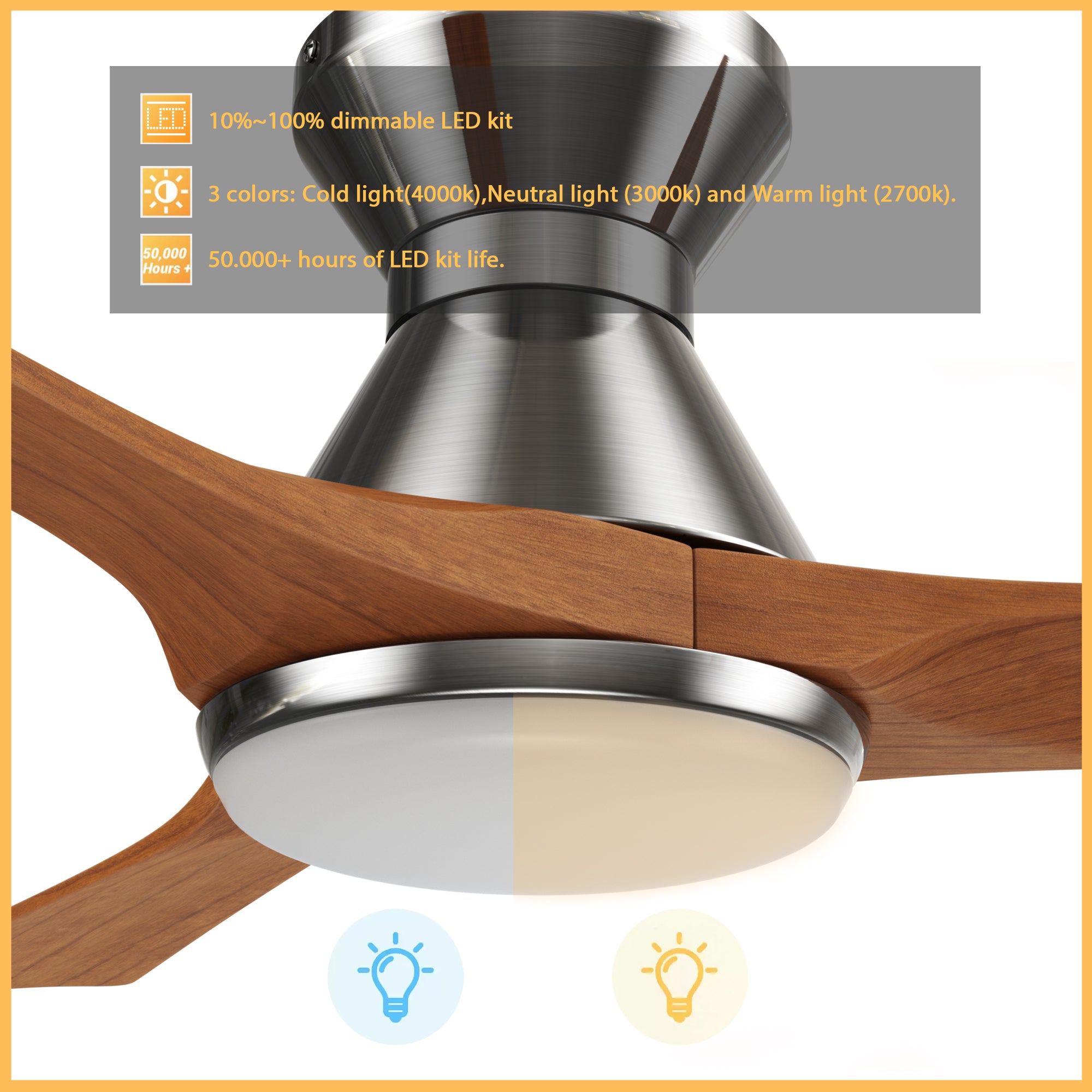 This Antrim 52&#39;&#39; smart ceiling fan are made with incredibly efficient and completely silent DC motors, full function remote control - fan speed, light on/off/dim, reverse function, including 10-speed reversible motor allows you to change the direction of your fan from downdraft mode during the summer to updraft mode during the winter. 