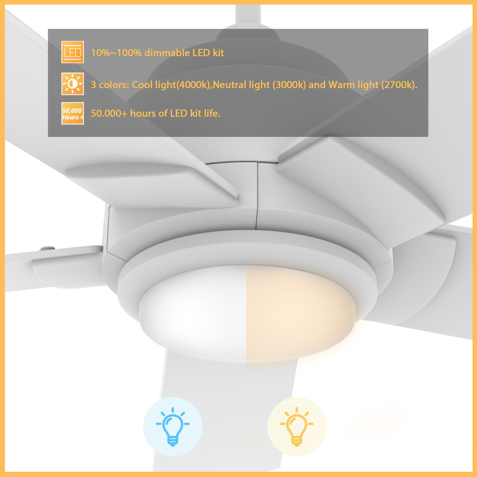 This Aspen 60&#39;&#39; smart ceiling fan keeps your space cool, bright, and stylish. It is a soft modern masterpiece perfect for your large indoor living spaces. This Wifi smart ceiling fan is a simplicity designing with White finish, use elegant Plywood blades and has an integrated 4000K LED cool light. The fan features Remote control, Wi-Fi apps, Siri Shortcut and Voice control technology (compatible with Amazon Alexa and Google Home Assistant ) to set fan preferences. 
