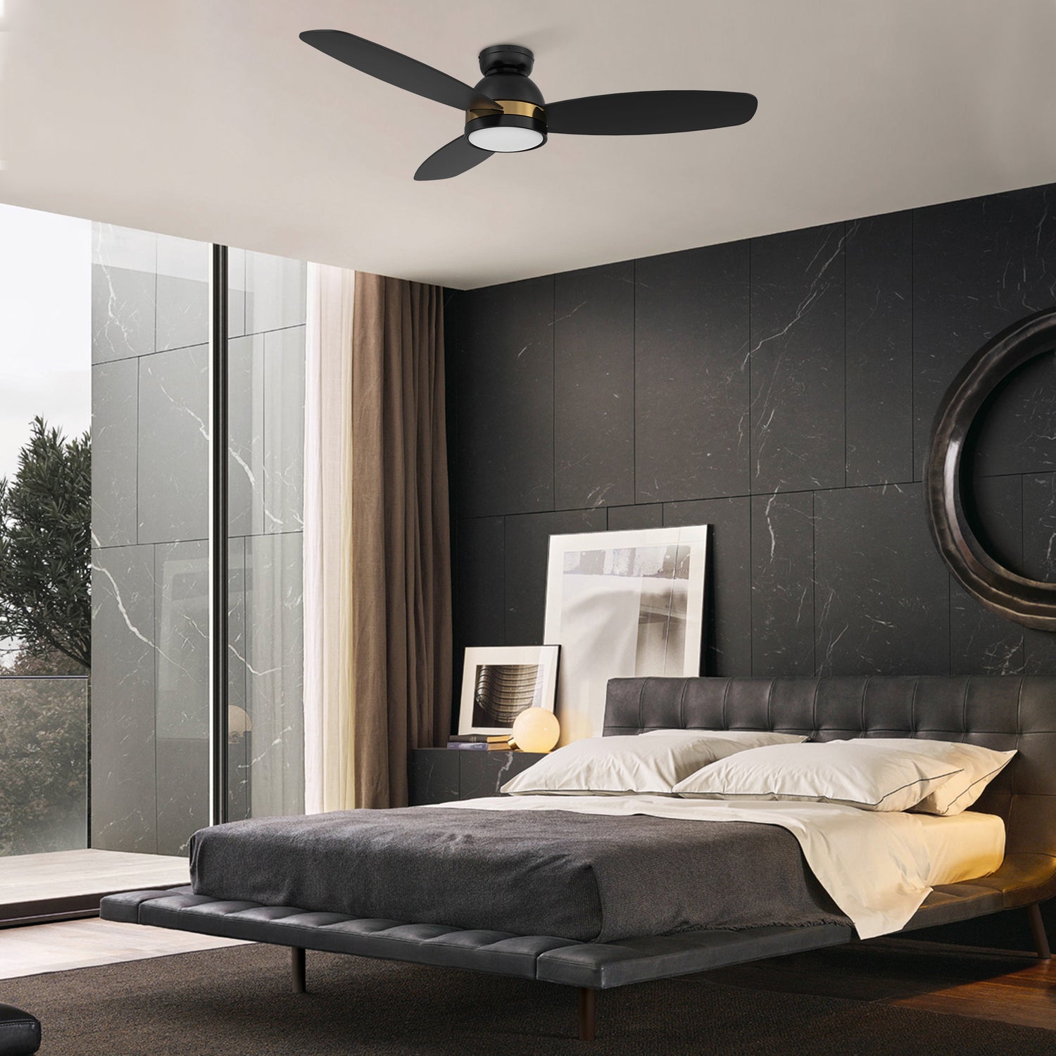 The Transform your home into a space of ultimate relaxation and comfort with the Smafan Biscay smart ceiling fan. The fan features a modern exterior with a sleek metal motor hub, elegantly burnished blades, and bold accents to blend seamlessly into contemporary décor. The fan’s interior is equipped with state-of-the-art motor and lighting equipment to create a comfortable environment in any space. Select from a crisp white finish for minimalist spaces or a bold black finish for modern spaces. 